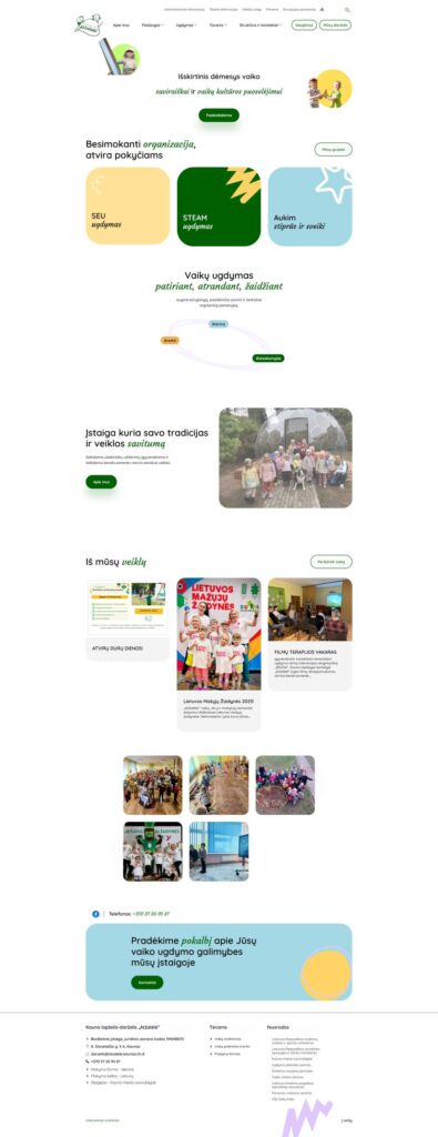 Edukacinio centro svetainė su informacijos prieinamumu
