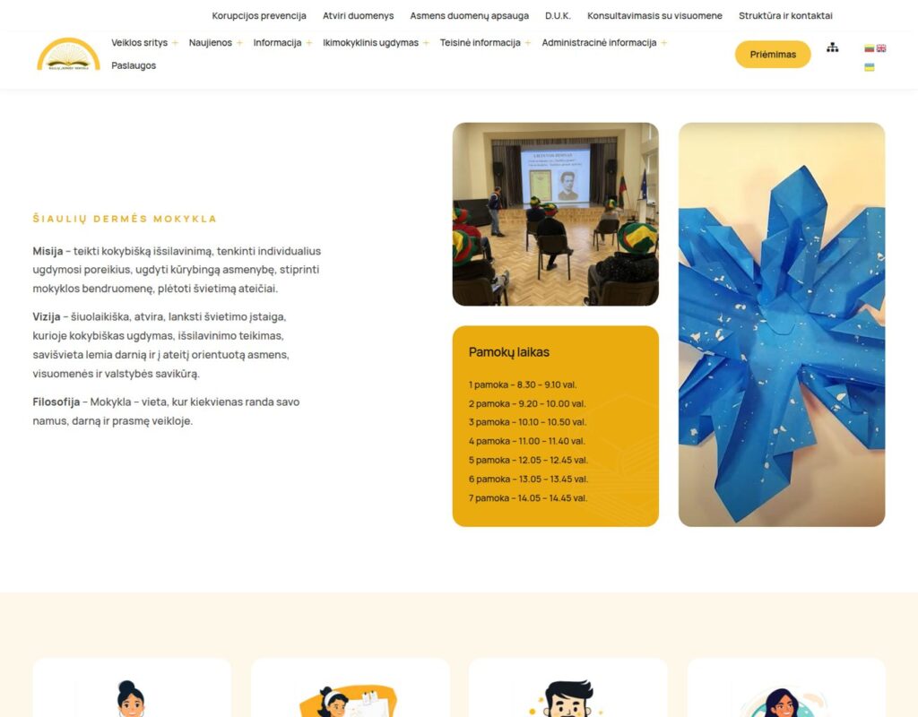Moderni svetainė bendruomenei su informacijos srautu