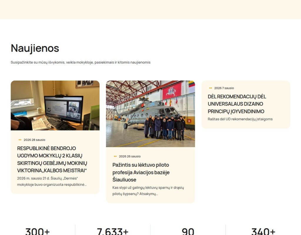 Moderni svetainė bendruomenei su informacijos srautu