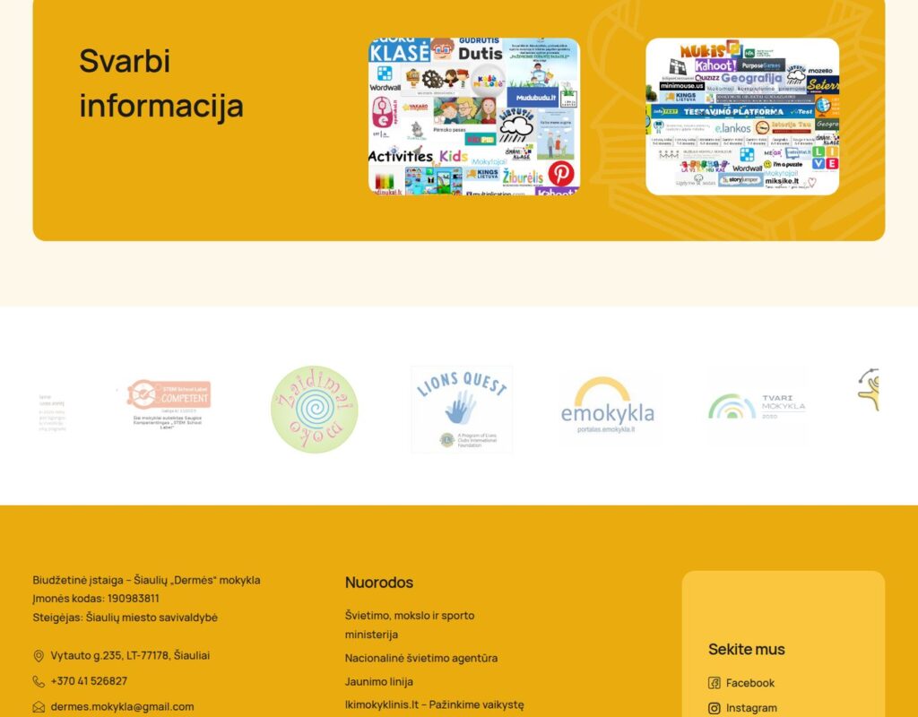 Moderni svetainė bendruomenei su informacijos srautu