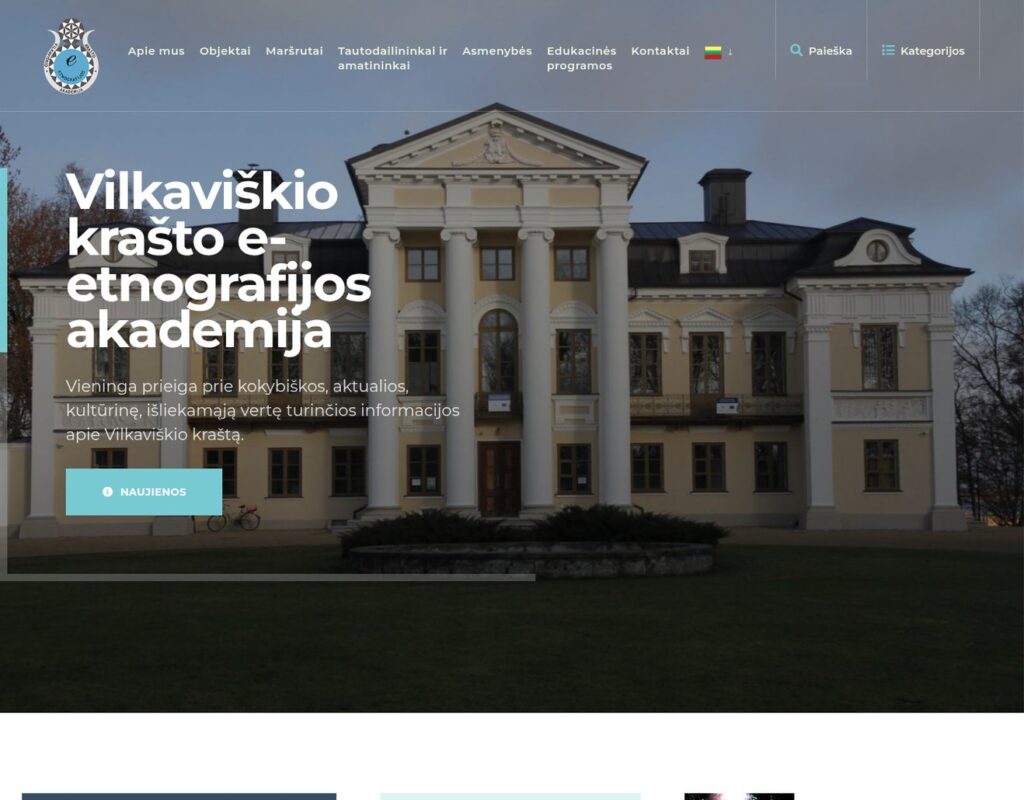Etnografijos svetainė su kultūriniu turiniu ir prieinamumu