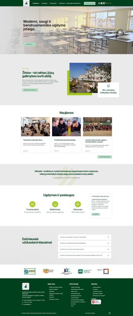 Edukacinio centro svetainė su informacijos sklaida