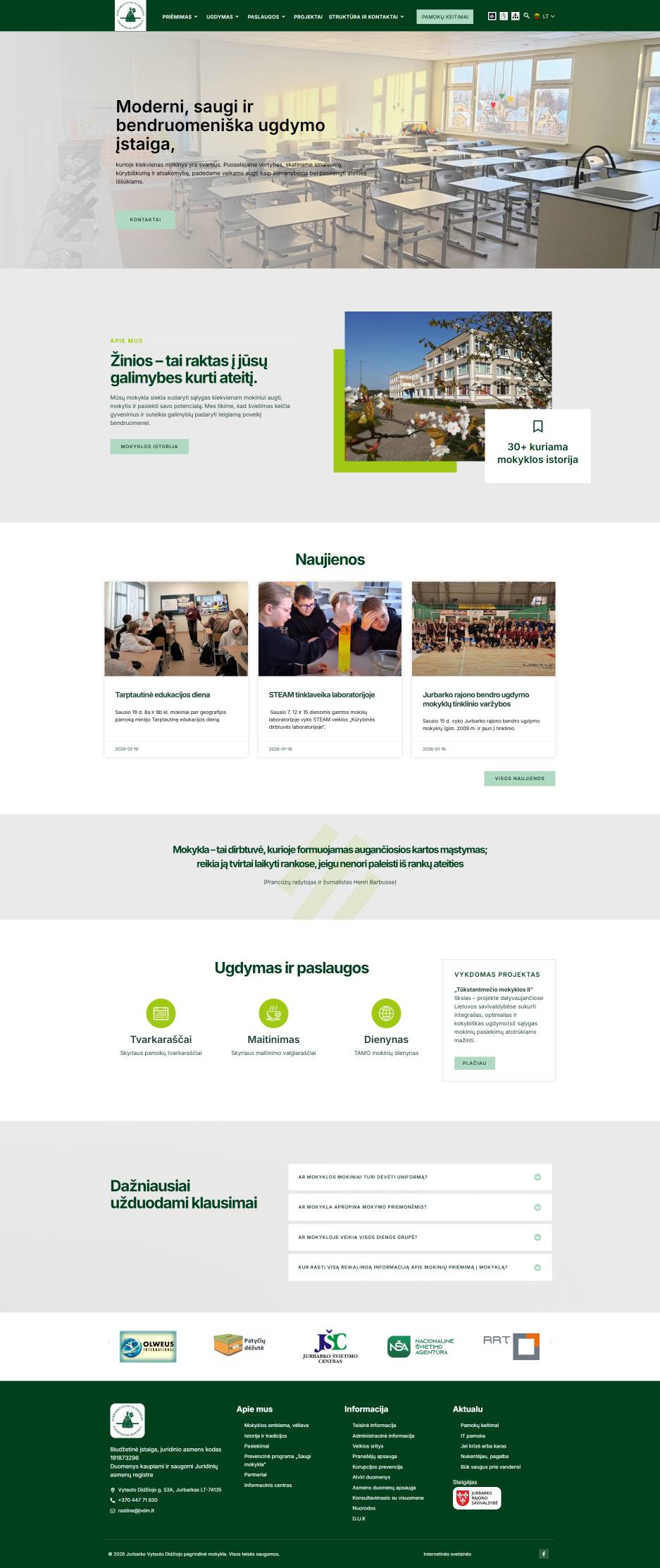 Edukacinio centro svetainė su informacijos sklaida