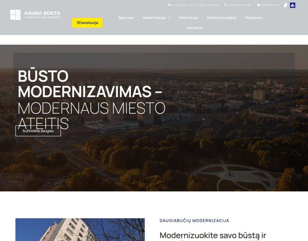 Būsto modernizavimo svetainė su prieinamumo standartais