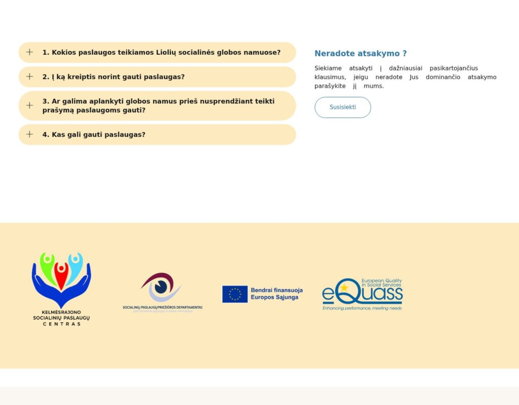 Socialinės paslaugos: Moderni svetainė gerovei užtikrinti