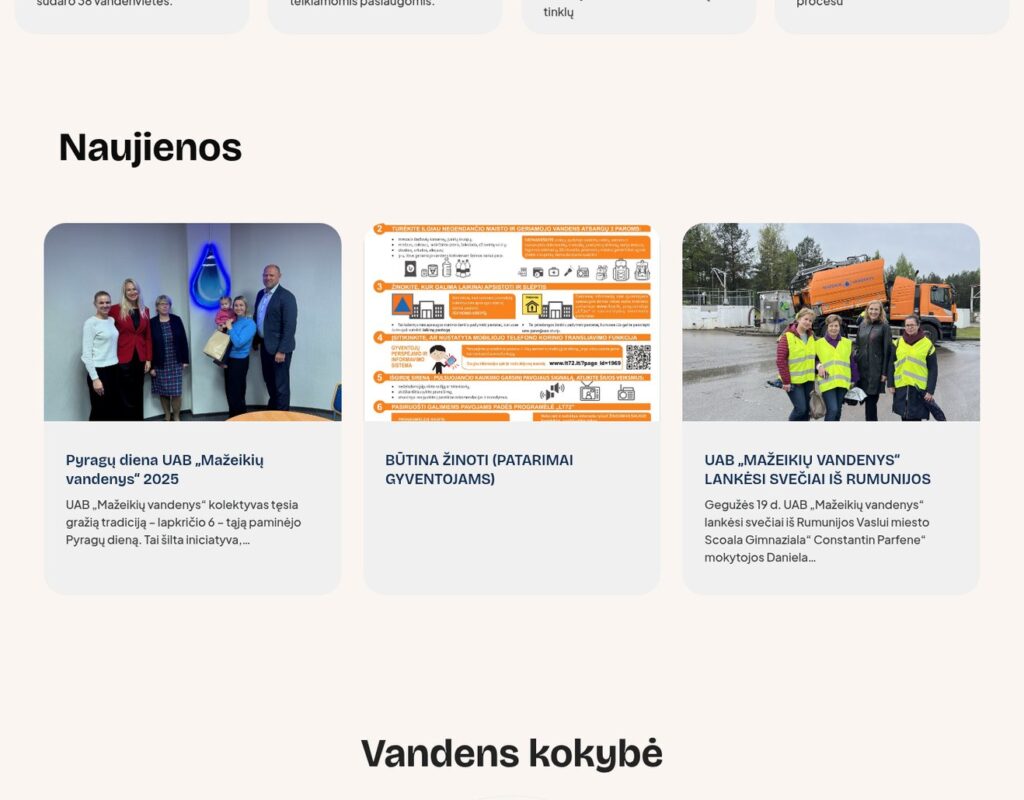 Vandens tiekimas: Efektyvi informacijos sistema vartotojams