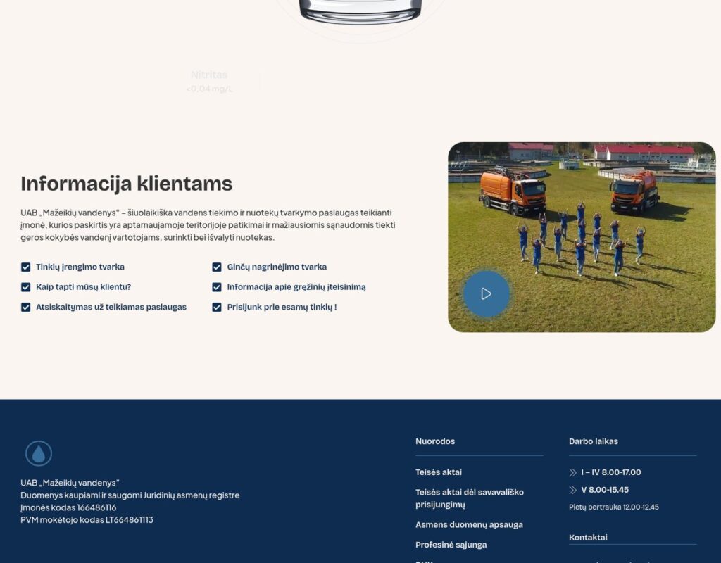 Vandens tiekimas: Efektyvi informacijos sistema vartotojams