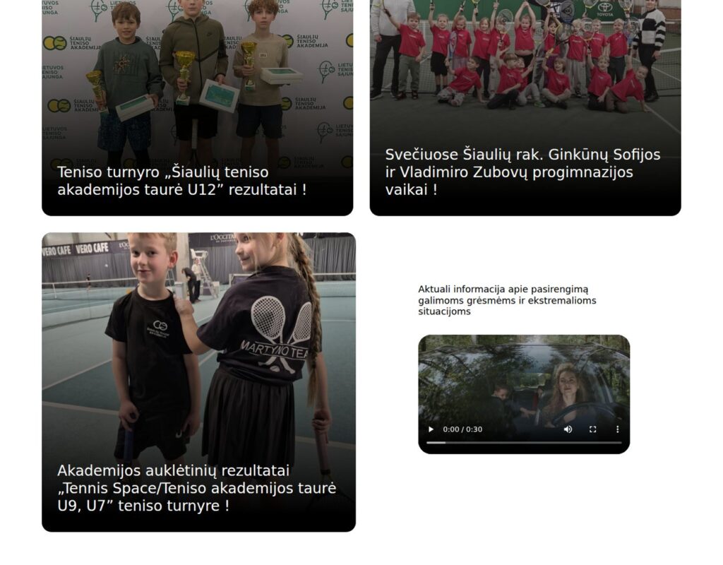 Teniso akademijos svetainė: sporto bendruomenės stiprinimas