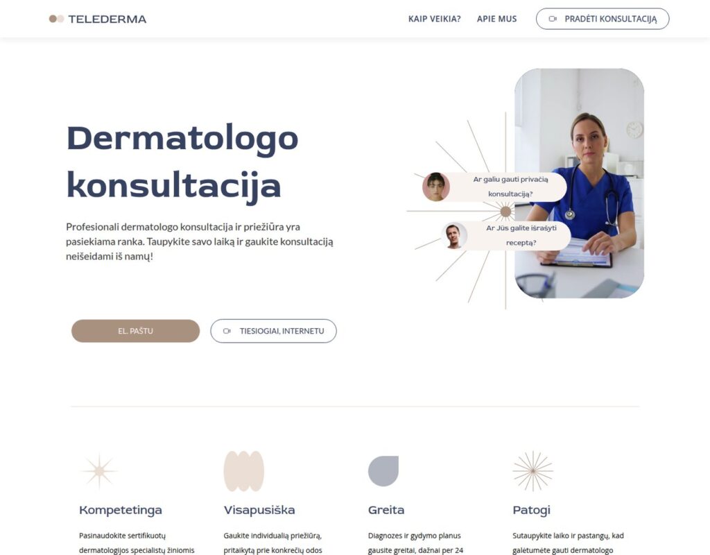 Dermatologijos paslaugų ir informacijos svetainė