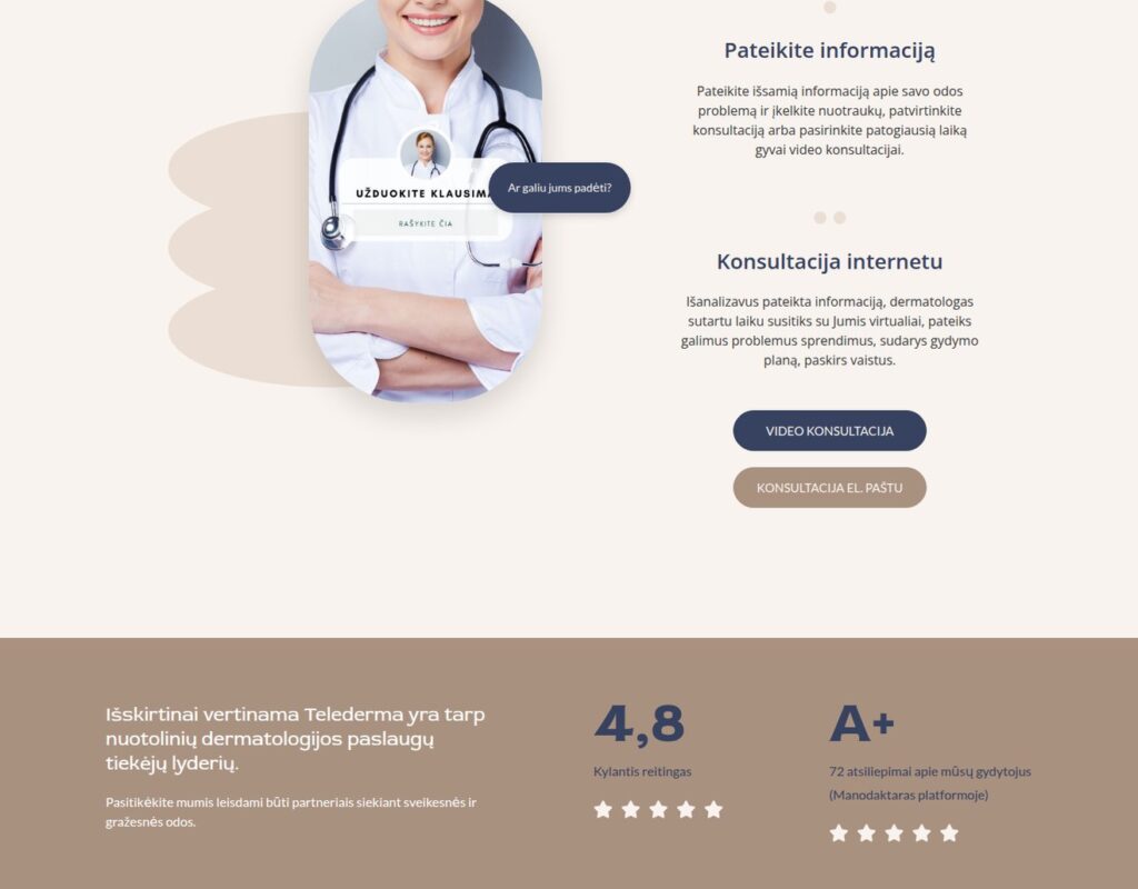 Dermatologijos paslaugų ir informacijos svetainė