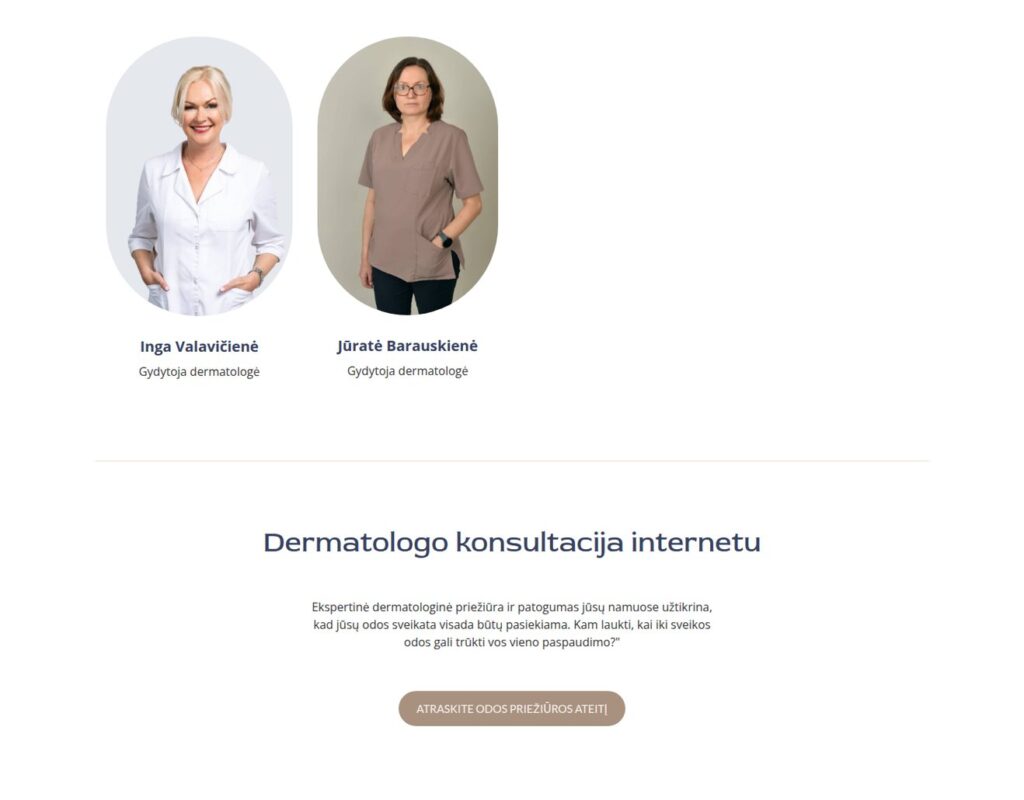 Dermatologijos paslaugų ir informacijos svetainė