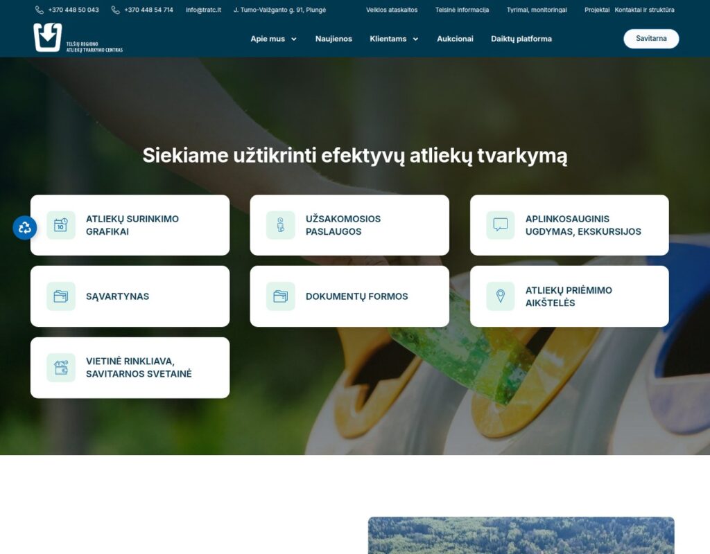 Atliekų tvarkymo centras: aiški informacija klientams