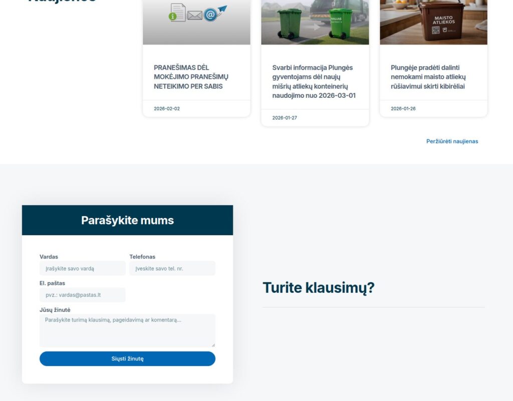 Atliekų tvarkymo centras: aiški informacija klientams