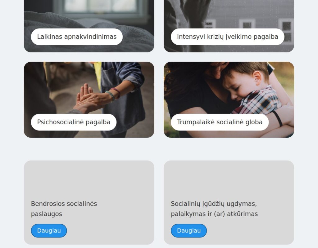 Krizės centras: aiški pagalbos informacija klientams